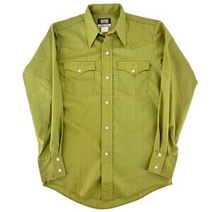 70s Vintage Western Shirt 1970s Avocado Green Fenton Westerns Boys NWOT